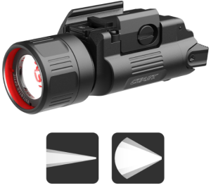 Coast PTX65R Two Beam 1000 Lumen USB-C Rechargeable LED Tactical Weapon Light 
