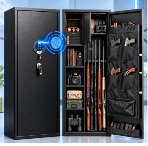 21"W Large Gun Safe for Rifles and Pistols Shotguns Biometric Gun Cabinet by Metallitrend